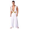 YOOJIA Halloween Arabian Prince Costume for Mens Deep V Neck Loose Jumpsuit Folk Hero Cosplay Fancy Dress White 3X-Large view 1