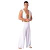 YOOJIA Halloween Arabian Prince Costume for Mens Deep V Neck Loose Jumpsuit Folk Hero Cosplay Fancy Dress White 3X-Large view 2