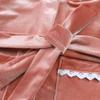 MYGBCPJS Boys Girls Velvet Christmas Hooded Bathrobe Matching Sash Little Kids Ruffle Long Sleeve Xmas Pajamas Pjs Sleepwear view 4