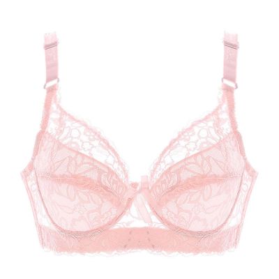 Lace Underwire Bra Compression High Support Bras for Women Small Plus Thin Bralette Everyday Full Coverage Bra Top (Color : Pink, Size : 44/100D)