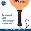 Life is Good Pickleball Starter Set - Includes 2 Wood Pickleball Paddles, 2 Regulation-Size Pickleball Balls and Pickleball Bag for Carrying Pickle Ball Equipment - Happy Place view 3