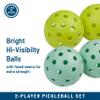 Life is Good Pickleball Starter Set - Includes 2 Wood Pickleball Paddles, 2 Regulation-Size Pickleball Balls and Pickleball Bag for Carrying Pickle Ball Equipment - Happy Place view 4
