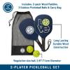 Life is Good Pickleball Starter Set - Includes 2 Wood Pickleball Paddles, 2 Regulation-Size Pickleball Balls and Pickleball Bag for Carrying Pickle Ball Equipment - Compass view 2