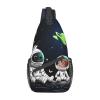 RLDOBOFE Astronaut And Alien pint Unisex Chest Bags Crossbody Sling Backpack Lightweight Daypack for Travel Hiking view 1