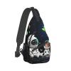RLDOBOFE Astronaut And Alien pint Unisex Chest Bags Crossbody Sling Backpack Lightweight Daypack for Travel Hiking view 2