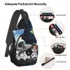 RLDOBOFE Astronaut And Alien pint Unisex Chest Bags Crossbody Sling Backpack Lightweight Daypack for Travel Hiking view 4