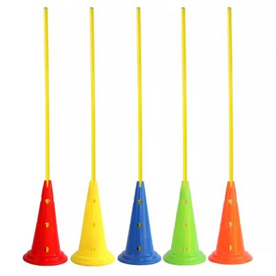 RENLXFI Agility Training Set for Players, Multi-Purpose Hurdles Equipment, School Exercise Gear, for Speed Agility Drills and Fun Competitions, with Cones (Size : 150cm/59.1in, Color : 5pack)