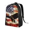 AdaNti American Flag Fly Eagle print Backpacks Waterproof Light Shoulder Bag Casual Daypack For Work Traveling Hiking view 2