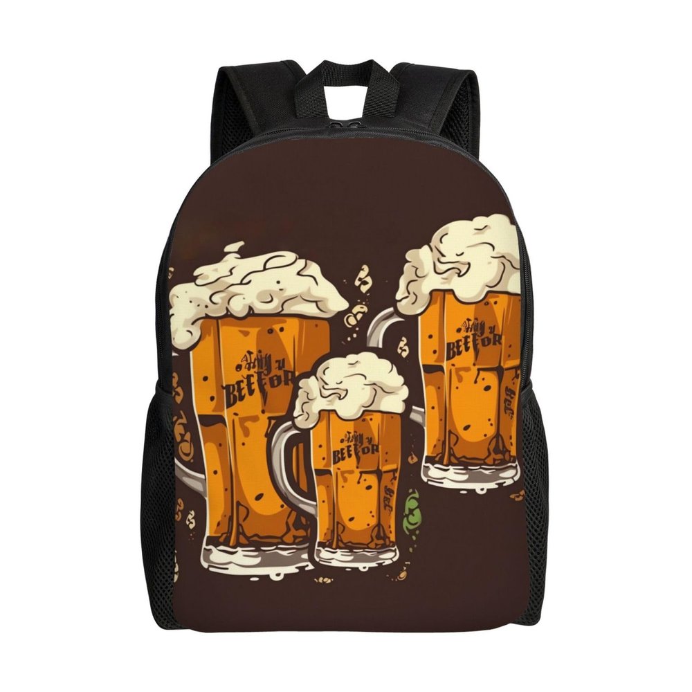 AdaNti Beer print Backpacks Waterproof Light Shoulder Bag Casual Daypack For Work Traveling Hiking