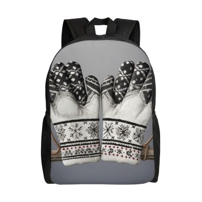 AdaNti Winter Mittens print Backpacks Waterproof Light Shoulder Bag Casual Daypack For Work Traveling Hiking