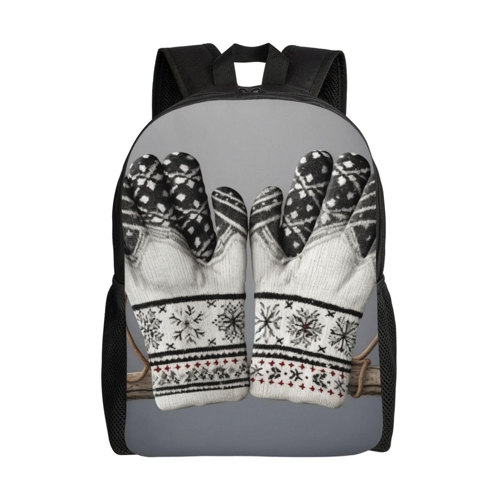 AdaNti Winter Mittens print Backpacks Waterproof Light Shoulder Bag Casual Daypack For Work Traveling Hiking