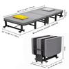 Folding Camping Cot with Mattress, 4-fold folding bed, Portable Foldable Bed with 8 universal pulleys, Space saving, Extra Guest Bed for Home Office Nap Vocation Outdoor ( Color : Cotton and hemp , Si view 2