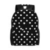 AdaNti Black White Polka Dots(1) print Backpacks Waterproof Light Shoulder Bag Casual Daypack For Work Traveling Hiking view 1