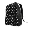 AdaNti Black White Polka Dots(1) print Backpacks Waterproof Light Shoulder Bag Casual Daypack For Work Traveling Hiking view 2