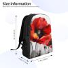 AdaNti Beautiful Poppy Flower Ink print Backpacks Waterproof Light Shoulder Bag Casual Daypack For Work Traveling Hiking view 4