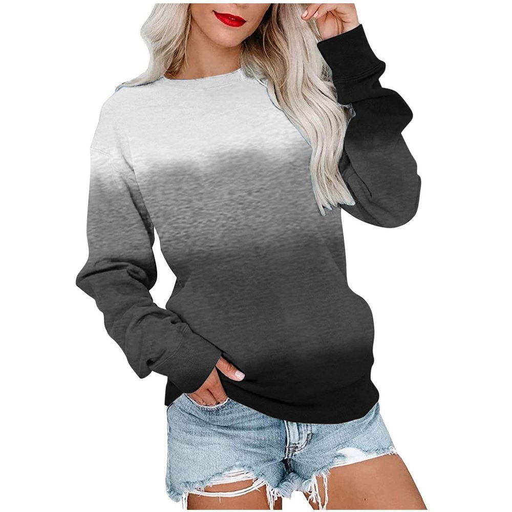 Dademeo Womens Casual Sweatshirts Cute Long Sleeve Crew Neck Pullover Sweatshirt Tops 2023 Fall Fashion Comfy Outfits Clothes