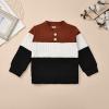 DOMOABEI 4T 5T Toddler Baby Boy Outfit Liitle Boy Clothes Fall Clothes Toddler Boys Sweatshirts Long Sleeve Shirt Pocket Pant Set Color Contrast Sweatsuit Winter Outfits Set Dark Brown 4-5T view 4