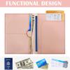 COSHAYSOO Pink Passport Cover Case Holder and Luggage Tag Set for Travel Women Teenager Girls with Initial Monogrammed Letter, Personalized Traveler Gifts Traveling Essential Accessories M view 2