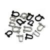 BREAKA 1 Pcs Stainless Steel Carabiner D Bow Shackle Fob Key Ring Keychain Hook Screw Joint Connector Buckle Solid Metal 2 Size (Color : Matte Black, Size : B-S1)