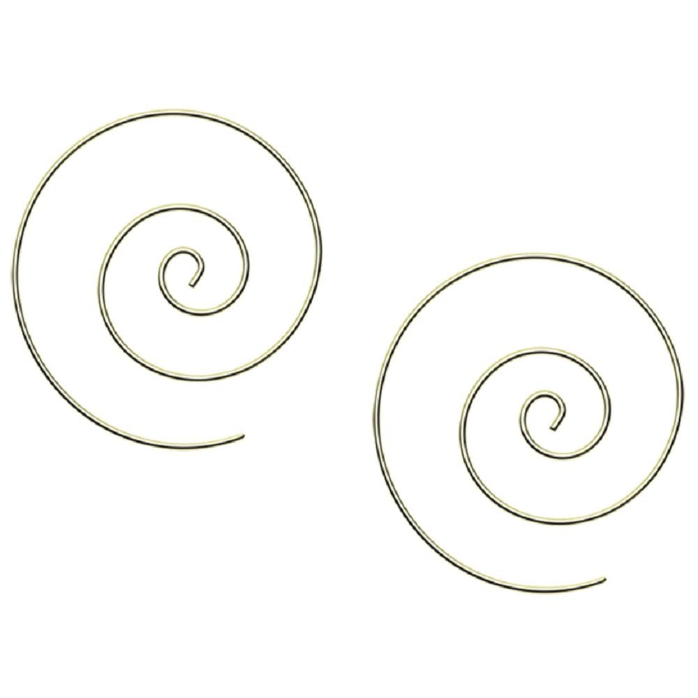 14-16GA Stainless Steel Large Spiral Coiled Hoop Earrings, Sold as a Pair (1.2mm (16GA), Gold Tone)