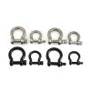 BREAKA 1 Pcs Stainless Steel Carabiner D Bow Shackle Fob Key Ring Keychain Hook Screw Joint Connector Buckle Solid Metal 2 Size (Color : Matte Black, Size : A-L2) view 3