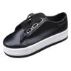 Slip On Sneakers Women Leather Platform Womens Low Top Lace Up Leather Sneakers Casual Fashion Lightweight Breathable Low Cut Comfortable Flats Shoes Loafers for Walking view 1