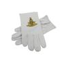 Masonic Regalia Past Master 100% Cotton Gloves pair machine embroidered (L) view 1