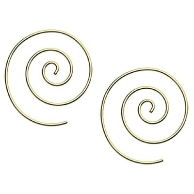 14-20GA Stainless Steel Small Spiral Coiled Hoop Earrings, Sold as a Pair (1.2mm (16GA), Gold Tone)