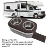 Boat Cup Holder, Portable Boat Organizer with Double Stainless Steel Cup Drink Holder, Pontoon Double Drink Holder for Marine, Boat, RV, Car, Truck, Yacht (Brown) view 4