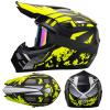 Motorcycle Dirt Bike Helmet Full Face Motocross Helmets for Outdoor Sports Off Road Racing Mountain Bike Men Women Off-Road Helmet Gloves Goggles for Adult Youth DOT/FMVSS 218 Approve(Yellow M) view 2
