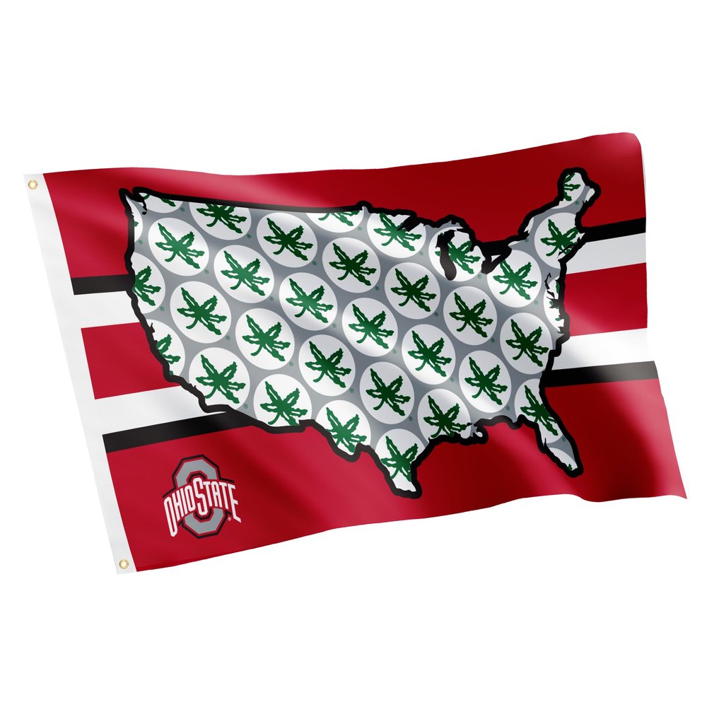 Desert Cactus Ohio State University OSU Flag - 3 x 5 Feet Buckeyes Banner, Indoor/Outdoor Durable Fabric, 100% Polyester Design (Style B)