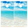 Styubn Cornhole Board Wraps Ocean Shore Beach Clouds Sky Cornhole Skins for Boards,Skin Decal Vinyl Wrap for Cornhole Game Board Bag Toss (2xpcs.) view 1