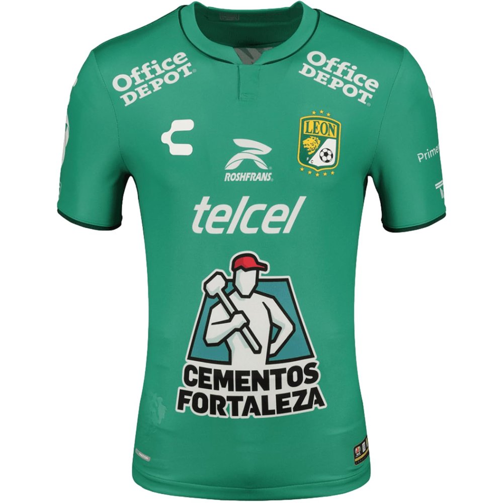Charly Men's Soccer 23/24 Club Leon Jerseys - Elegant Away Jersey and Classic Home Jersey, (Small, Home - Green)