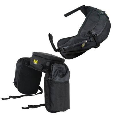 TrailMax English/Endurance Horse Saddle Bag Bundle; Set of English Saddle Pommel Bags and Cantle Bag, Combination Trail Riding Saddle Bags for English/Endurance Saddles; Black