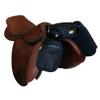 TrailMax English/Endurance Horse Saddle Bag Bundle; Set of English Saddle Pommel Bags and Cantle Bag, Combination Trail Riding Saddle Bags for English/Endurance Saddles; Black view 2