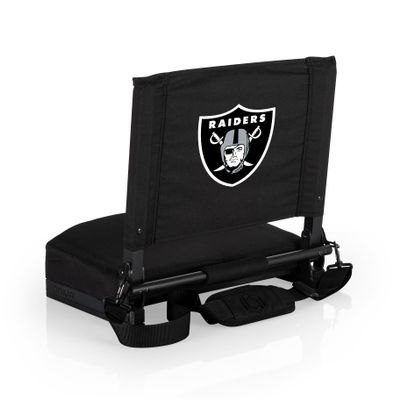 Picnic TIME NFL Las Vegas Raiders Gridiron Stadium Seat, Lightweight, Portable Folding Chair for Bleachers and Benches, (Black)
