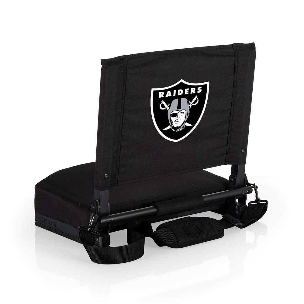 Picnic TIME NFL Las Vegas Raiders Gridiron Stadium Seat, Lightweight, Portable Folding Chair for Bleachers and Benches, (Black)