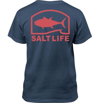 Salt Life Pro Salt Tuna Youth Short Sleeve Tee, Washed Navy, Small