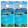 Styubn Cornhole Board Wraps Tropical Turquoise Sea Cornhole Skins for Boards,Skin Decal Vinyl Wrap for Cornhole Game Board Bag Toss (2xpcs.) view 1