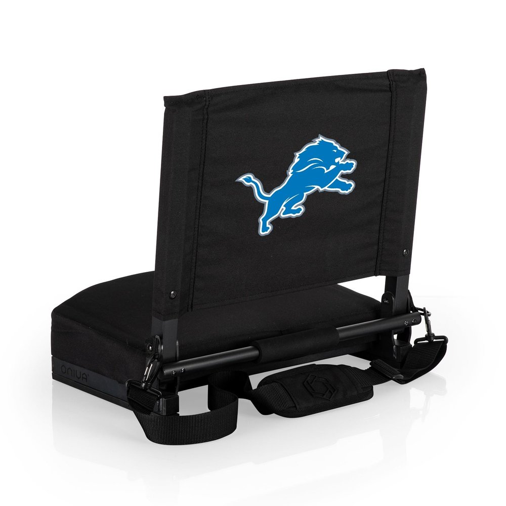 Picnic TIME NFL Detroit Lions Gridiron Stadium Seat, Lightweight, Portable Folding Chair for Bleachers and Benches, (Black)