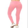 Leggings Depot Women's 3" Waistband Yoga High Waisted Solid Leggings Pants (Full Length, Pink, Small) view 3