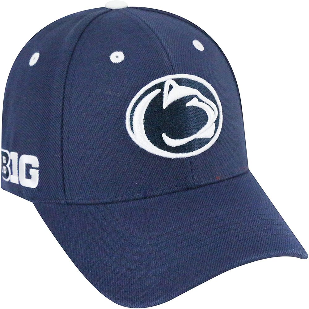 Collegiate Hats - Fitted Caps Adjustable Hats and Snapbacks Available (Adjustable Hat, Penn State W/Rear Word)