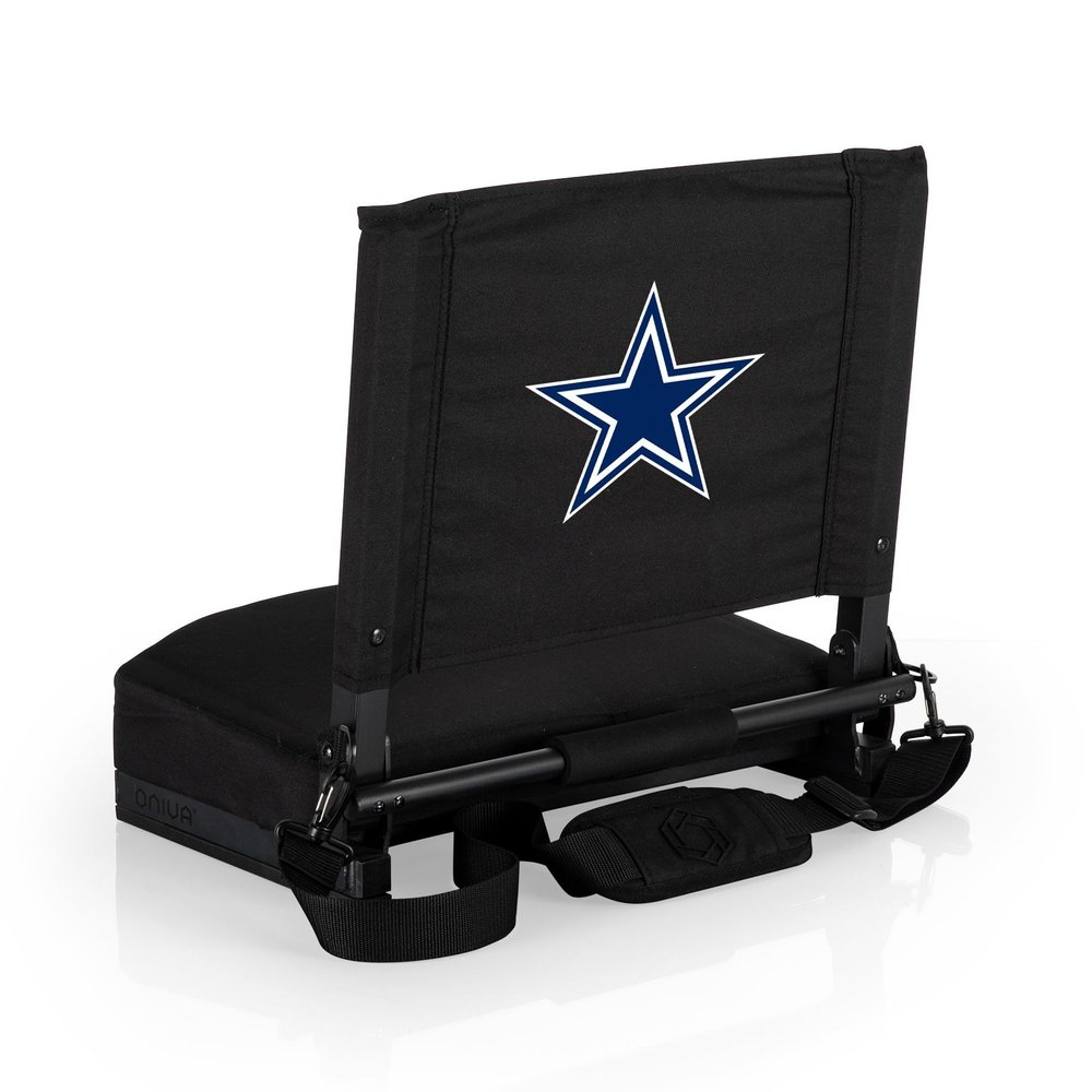 Picnic TIME NFL Dallas Cowboys Gridiron Stadium Seat, Lightweight, Portable Folding Chair for Bleachers and Benches, (Black)