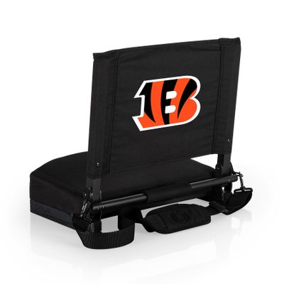 Picnic TIME NFL Cincinnati Bengals Gridiron Stadium Seat, Lightweight, Portable Folding Chair for Bleachers and Benches, (Black)