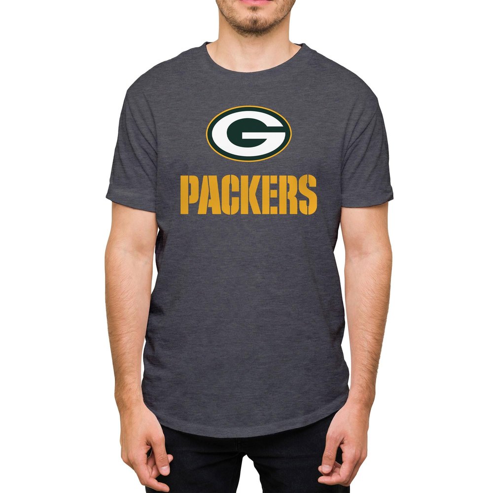 Hybrid Sports NFL - Green Bay Packers - Core Logo - Men's and Women's Short Sleeve T-Shirt - Size Medium - Green Bay Packers - Heather Charcoal