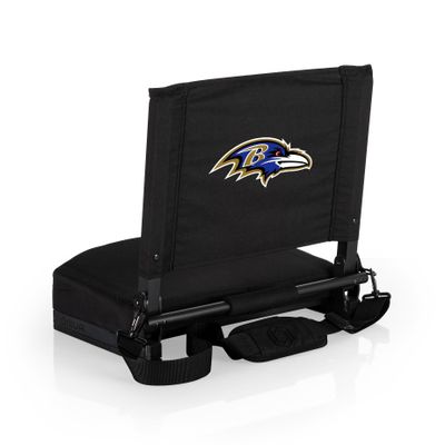 Picnic TIME NFL Baltimore Ravens Gridiron Stadium Seat, Lightweight, Portable Folding Chair for Bleachers and Benches, (Black)