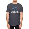 Hybrid Sports NFL - Indianapolis Colts - Core Logo - Men's and Women's Short Sleeve T-Shirt - Size Large - Indianapolis Colts - Heather Charcoal view 1