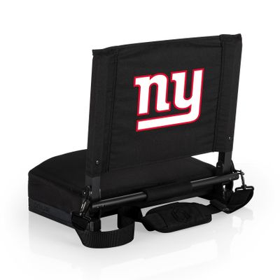 Picnic TIME NFL New York Giants Gridiron Stadium Seat, Lightweight, Portable Folding Chair for Bleachers and Benches, (Black)