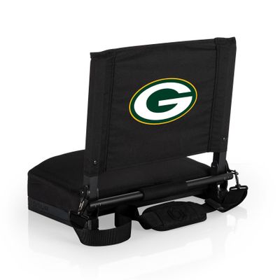 Picnic TIME NFL Green Bay Packers Gridiron Stadium Seat, Lightweight, Portable Folding Chair for Bleachers and Benches, (Black)
