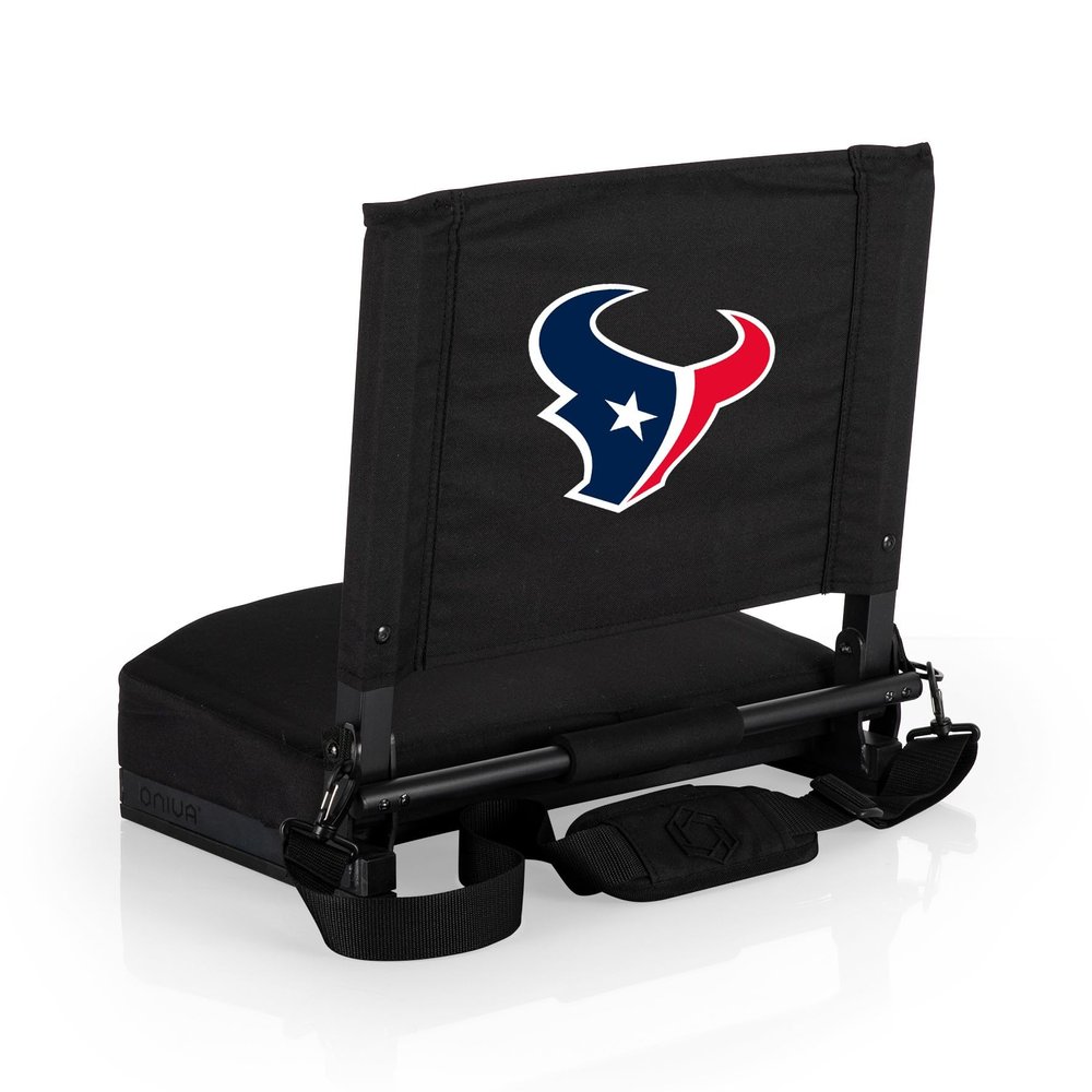 Picnic TIME NFL Houston Texans Gridiron Stadium Seat, Lightweight, Portable Folding Chair for Bleachers and Benches, (Black)